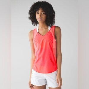 Lululemon Run With The Sun Tank with Mesh Panels and Criss Cross Straps